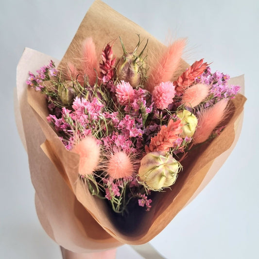 Dried flowers - pink posy