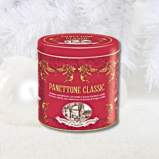 Panettone - Christmas cake in a metal box