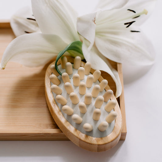 Spa-set in bamboo gift basket