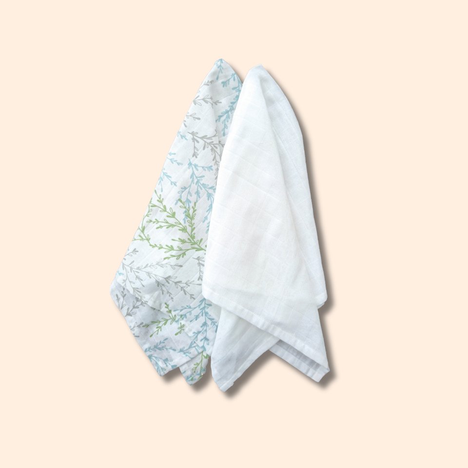 Muslin blanket - Green/White