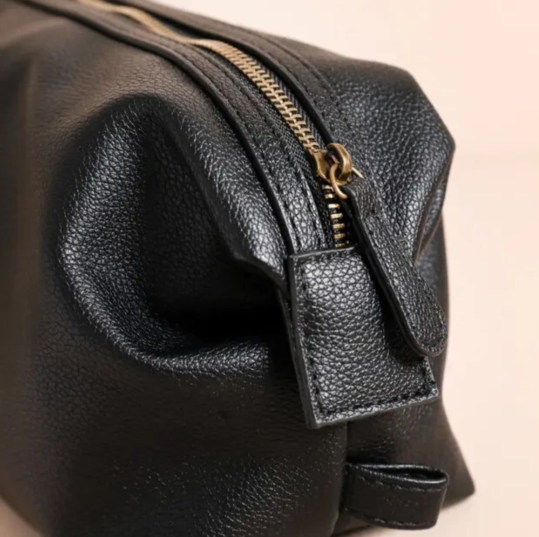 Leather toiletry bag