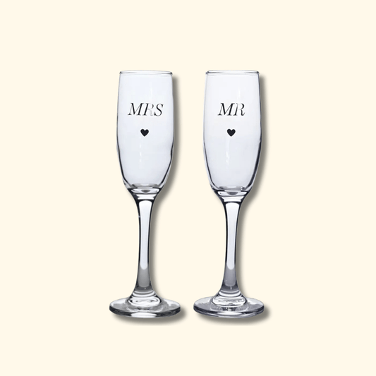 Champagneglass sett - Mr & Mrs