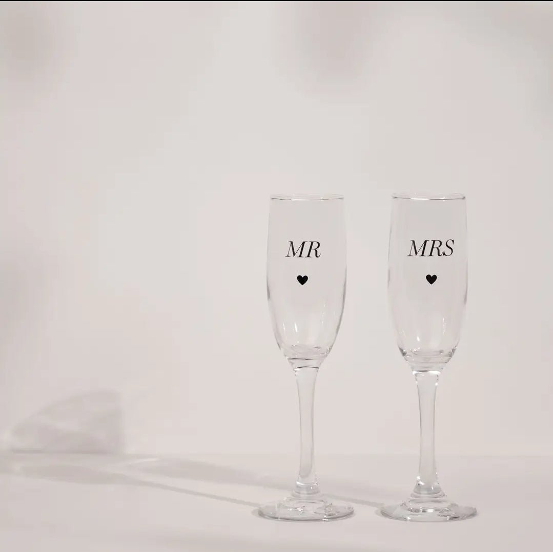 Champagneglass sett - Mr & Mrs