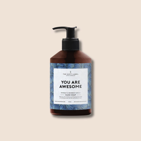 Hand soap with text